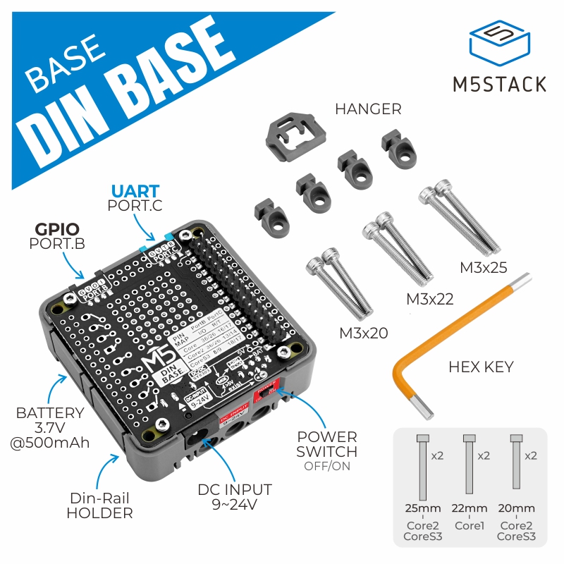 M5Stack Official Din Base with - огляд і ціна M5Stack Core2