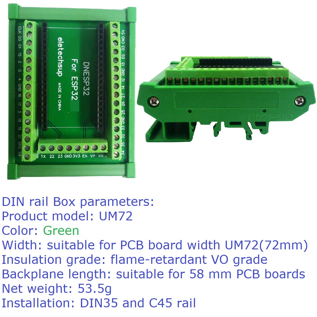 ESP32 DIN Rail Mount Screw Ter - огляд і ціна Devkitc
