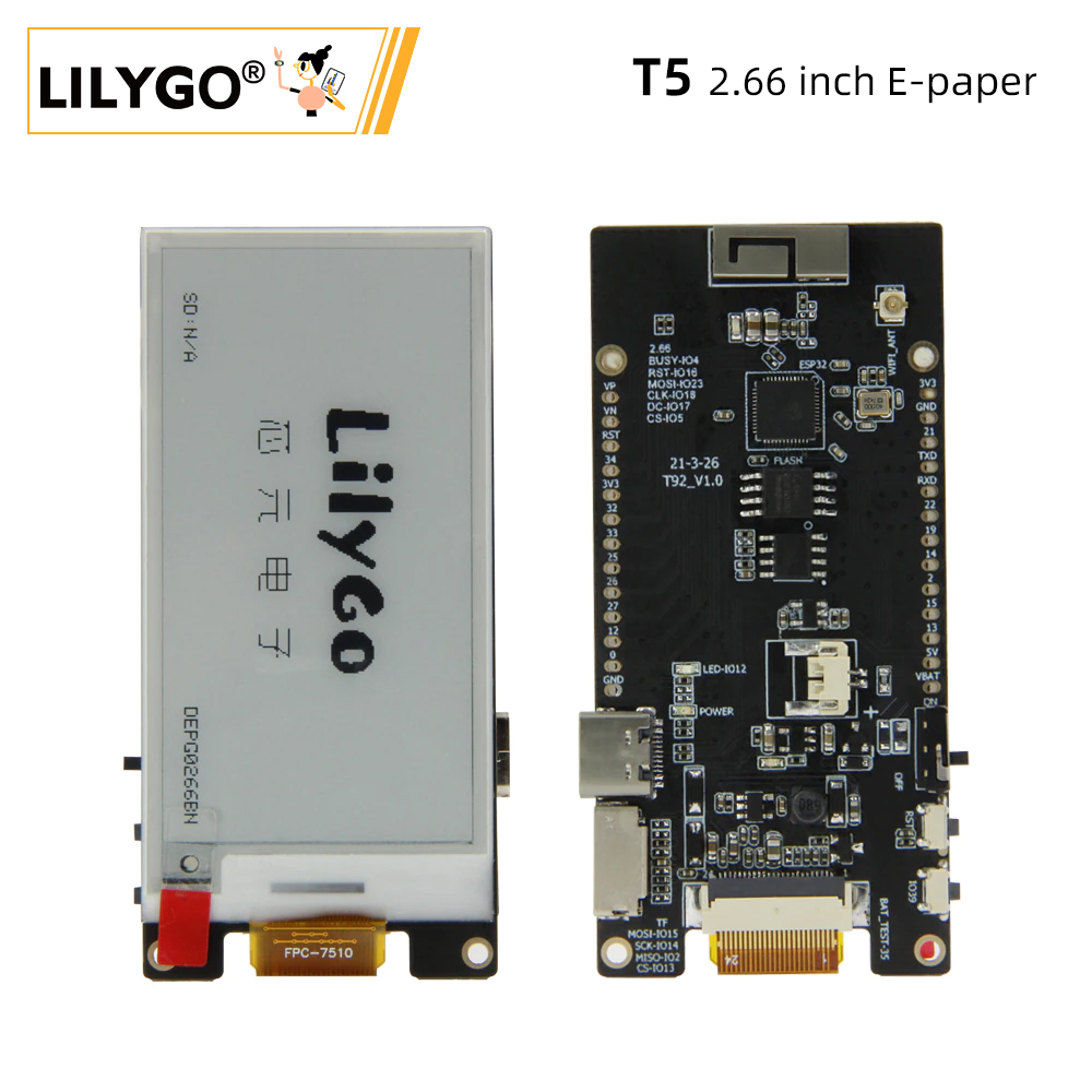 LILYGO® TTGO T5 2.66-Inch E-Pa - огляд і ціна Ttgo Tdisplay