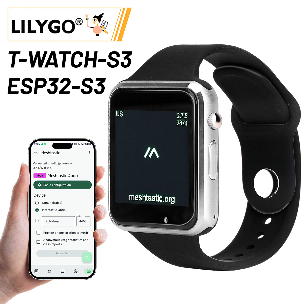 LILYGO T Watch S3 Lora Meshtas - огляд і ціна Ttgo T Watch